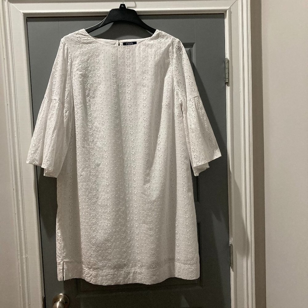 Chaps Women XL White Lace Sheath Design Dress (NWOT)